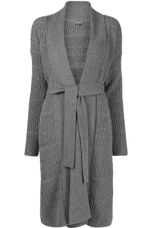 N.PEAL Knitted tie-waist cardi-coat