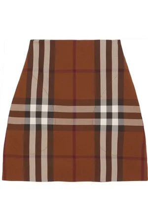 Burberry Check-print wool-blend skirt