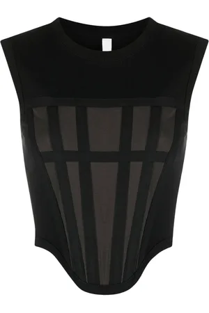 DION LEE Ribbed corset top
