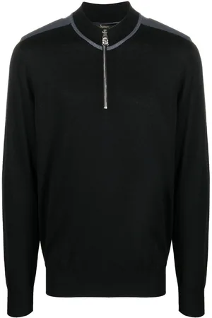 BILLIONAIRE Zip collar silk-cotton jumper