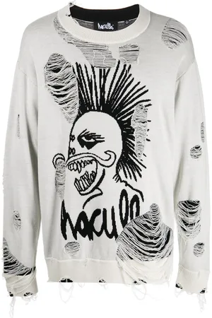 HACULLA Logo-knit distressed jumper