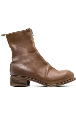 GUIDI Front-zip round-toe boots