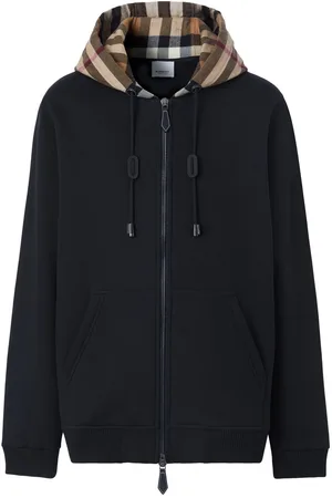 Burberry Check-pattern zip-up hoodie