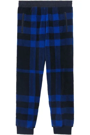 Burberry Check-pattern fleece track pants