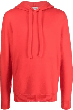 LANEUS Knitted ribbed-trim hoodie