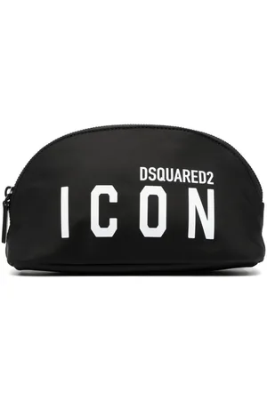 Dsquared2 Logo-print leather-trimmed makeup bag