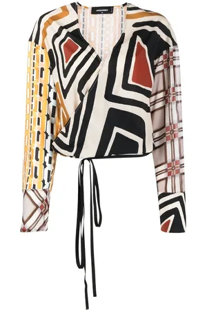 Dsquared2 Geometric-print wrap-front blouse