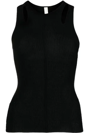 DION LEE Merino Pointelle ribbed tank top