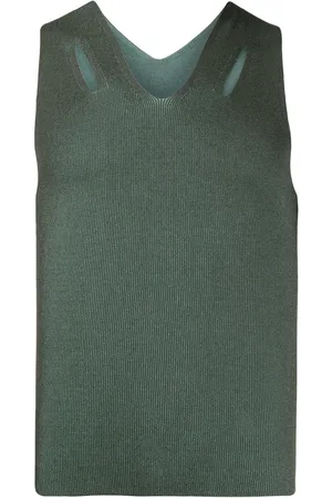 DION LEE Ribbed knit cut-out vest
