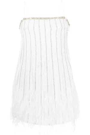 Retrofete Rubina sequin feather embellished dress