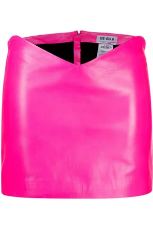 The Attico Asymmetric leather pencil skirt