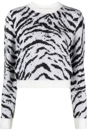 Alessandra Rich Zebra intarsia knitted sweater