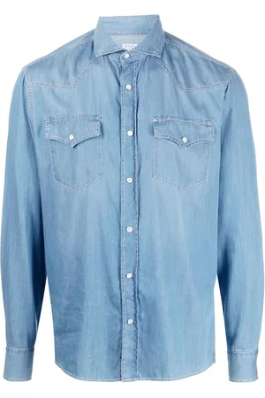 Brunello Cucinelli Long-sleeved denim shirt