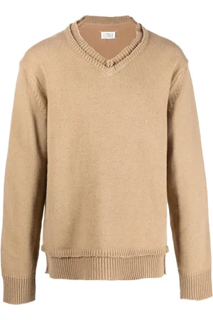 Maison Margiela V-neck elbow-patch jumper