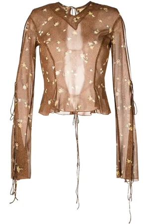 KNWLS Floral-print silk blouse