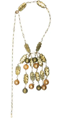 Giorgio Armani 1990s leaf-motif beaded necklace