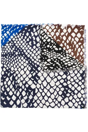Saint Laurent 1980s abstract-print frayed silk scarf