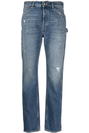 WASHINGTON DEE CEE Ripped-detail straight-leg jeans