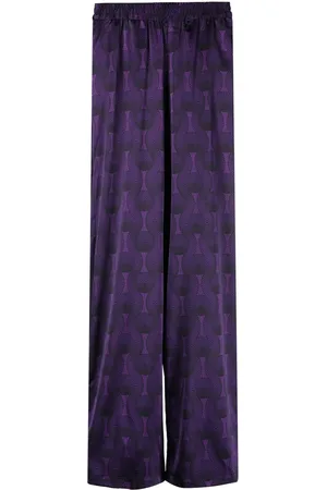 OZWALD BOATENG Geometric-print silk trousers