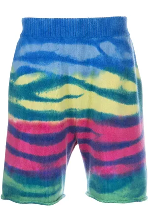 THE ELDER STATESMAN Frank striped cashmere shorts