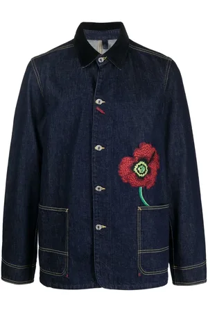 Kenzo Embroidered-flower detail denim jacket