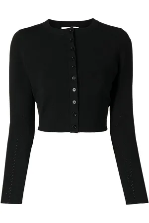 Victoria Beckham Cropped pointelle-detail cardigan