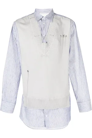 Maison Margiela Destroyed spliced knit shirt