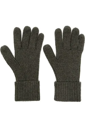 N.PEAL Ribbed-knit organic-cashmere gloves