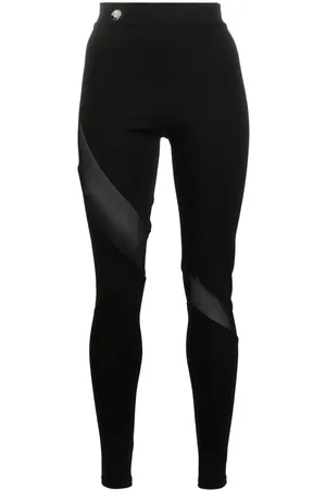 Philipp Plein Logo-plaque high-waist leggings