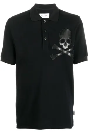 Philipp Plein Skull-patch cotton polo shirt