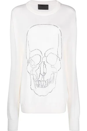 Philipp Plein Studded-skull cashmere pullover