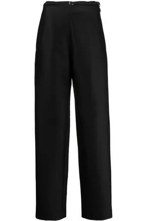 Gia Studios Skinny-belt straight leg trousers