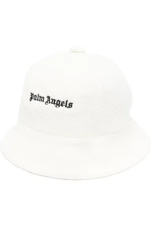 Palm Angels Logo-embroidered bouclé bucket hat