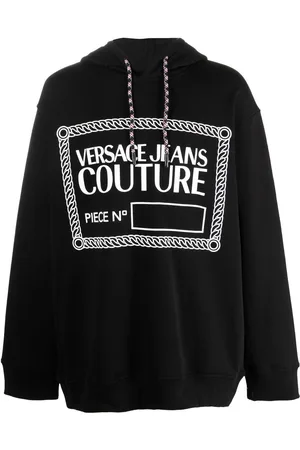 VERSACE Logo-print pullover hoodie