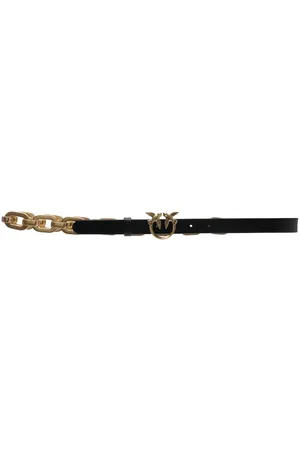 Pinko Logo-buckle leather belt