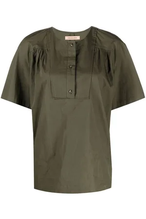 YVES SALOMON Button-front short-sleeved T-shirt