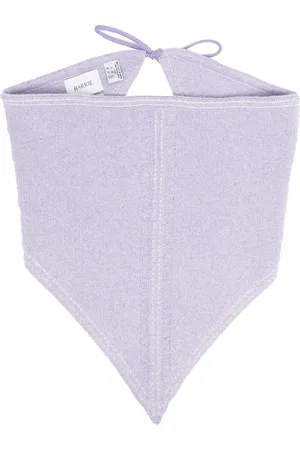 Barrie Contrast-stitching knitted scarf