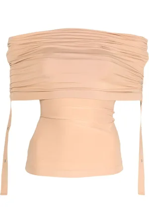 DION LEE Ruched off-shoulder top