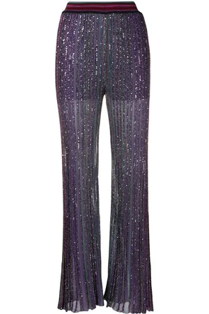 Missoni Sequin-embellished flared knit trousers