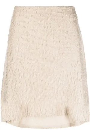 Helmut Lang 2010s distressed-effect asymmetric skirt