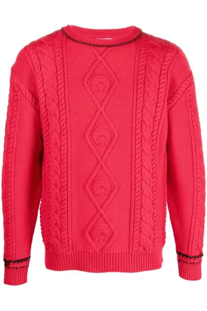 Marine Serre Cable-knit wool jumper