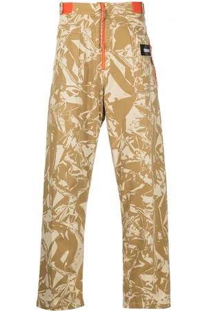 ARIES Graphic-print cotton twill trousers