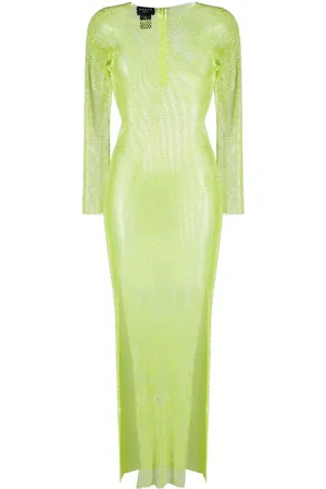SANTA BRANDS Diamonds rhinestone-embellished mesh maxi dress