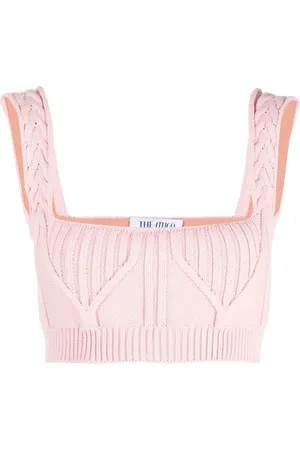 The Attico Miles ribbed-knit cropped top