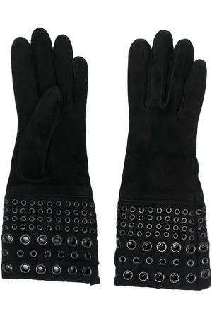 Gianfranco Ferré 1990s eyelet detailing suede gloves