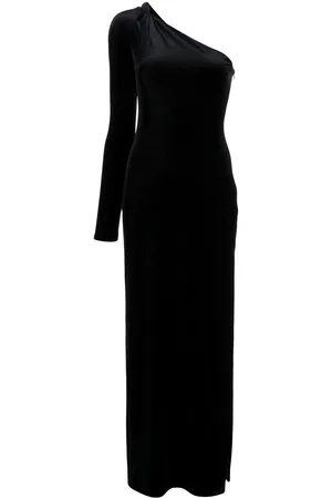 GALVAN Off Kilter asymmetric velvet dress