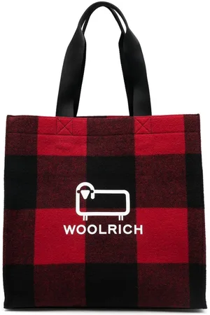 Woolrich Logo-print tartan tote bag
