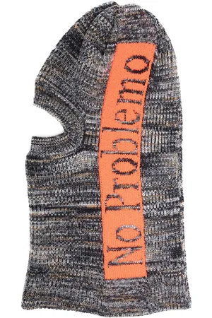ARIES Slogan-print knitted balaclava