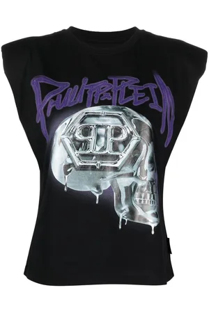 Philipp Plein Skull-print Padded-shoulder tank top