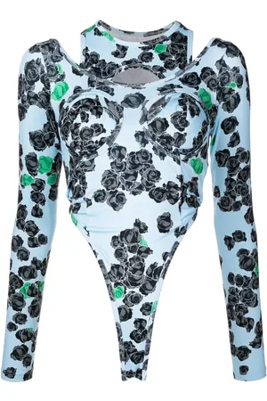 Natasha Zinko Rose-print long-sleeved bodysuit